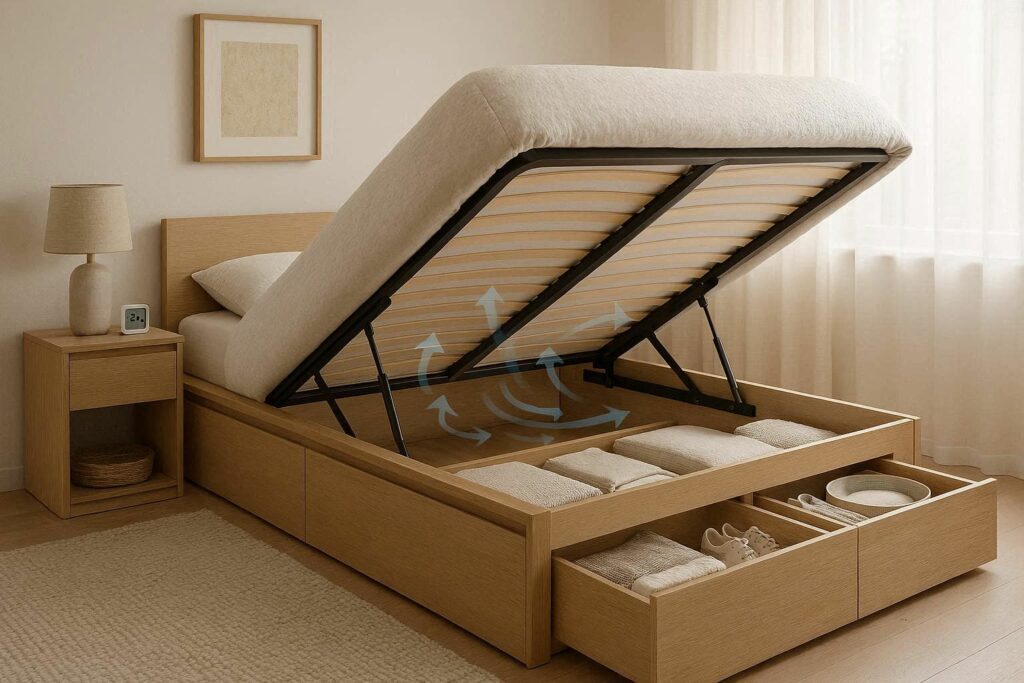 вентиляція під ліжком з ящиками