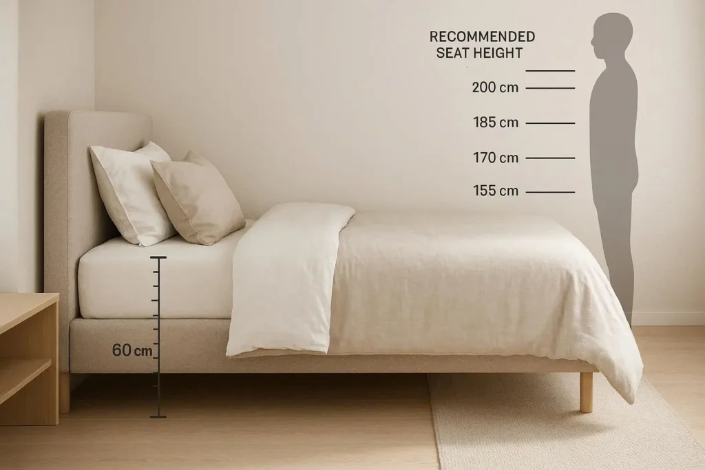 оптимальна висота ліжка для зросту людини